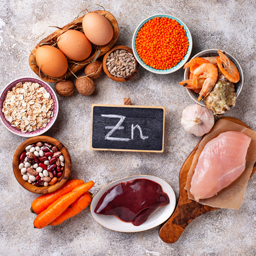 Healthy product sources of zinc. Food rich in Zn